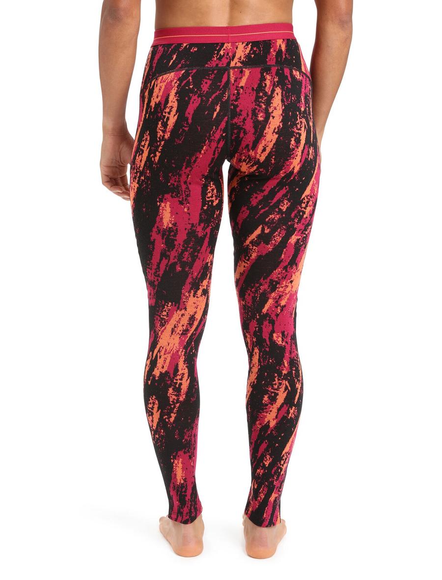 Women's Icebreaker Merino 250 Vertex Sedimentary Leggings Cherry / Flash | CA 1418WNBY